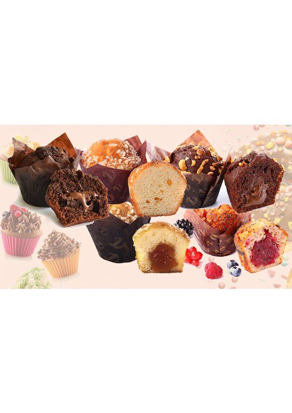 MUFFIN CIOCCOLATO, NATURE, 3 CIOCCOLATI, ALBICOCCA, FRUTTI DI BOSCO