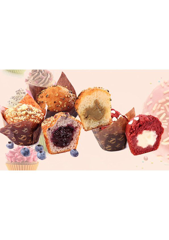 MUFFIN AI MIRTILLI, PISTACCHIO, RED VELVET