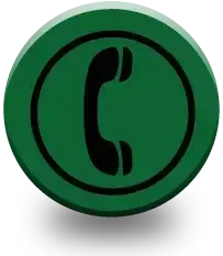 A green button with a phone icon in the center