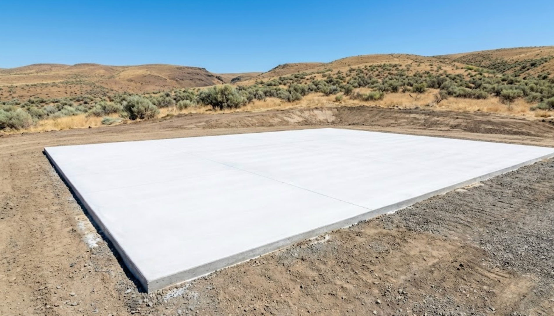 concrete slab foundation for shop in Pasco WA