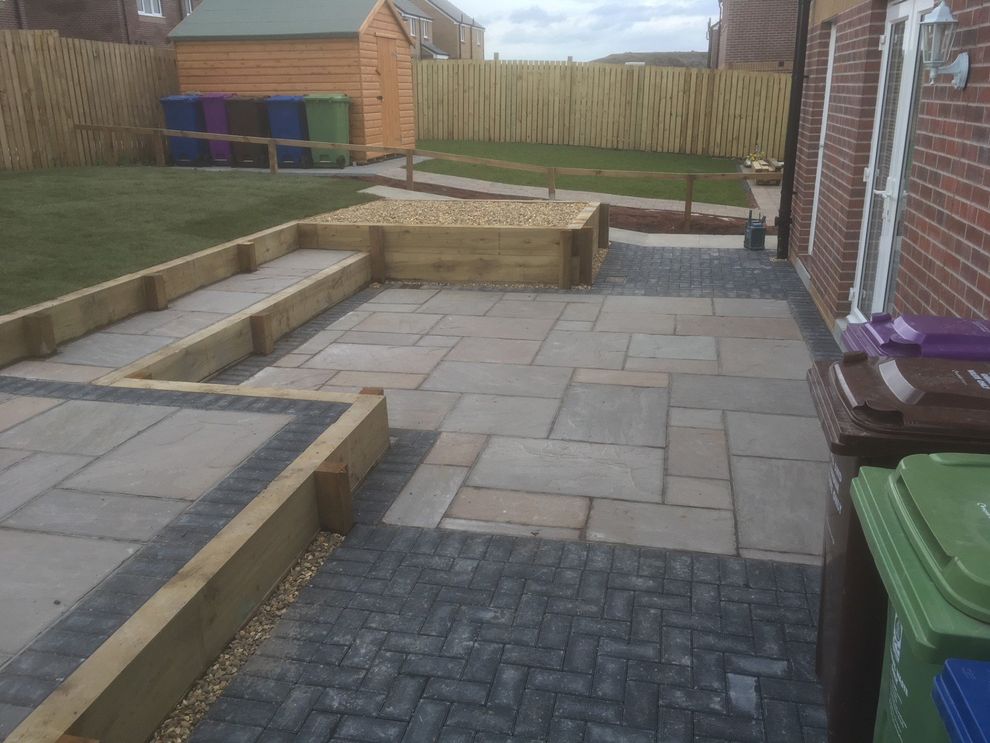 Large Patio and raised section of garden