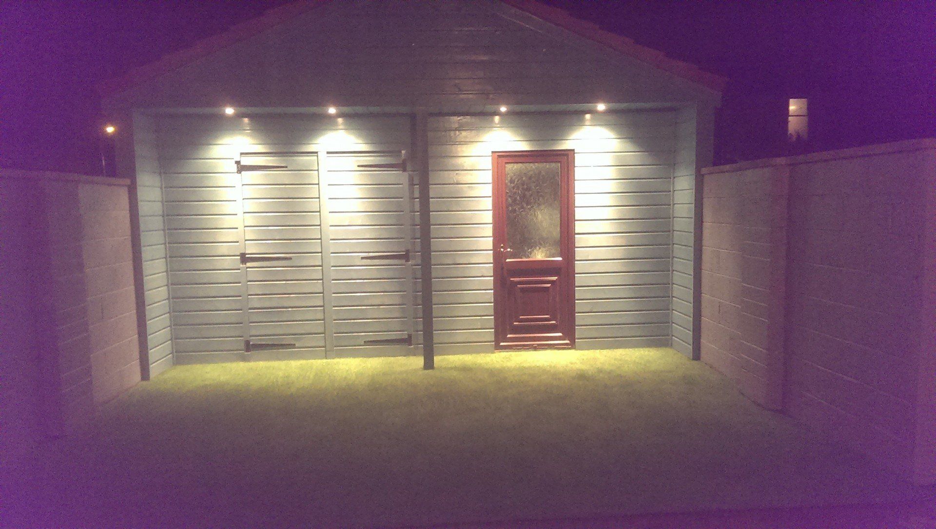 Shed with lighting