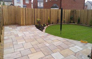 Large Patio and grassed area of garden
