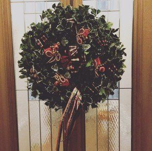 Christmas wreath on a front door