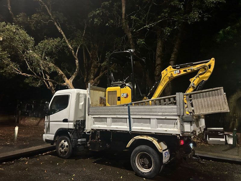 Caterpillar 301-5 Excavator on a tipper