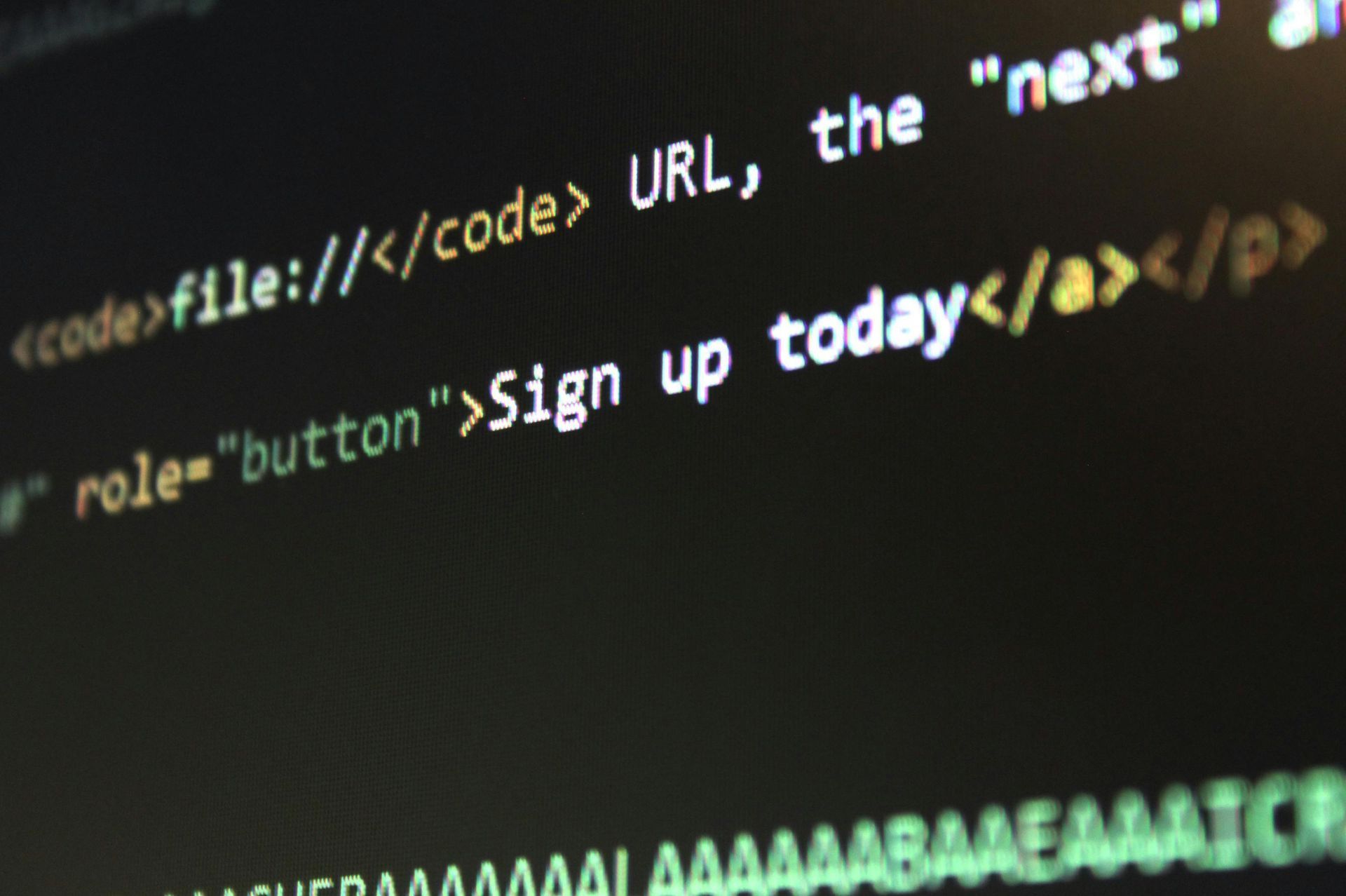 A close up of a computer screen with code that says