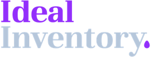The logo for ideal inventory is purple and white on a white background.