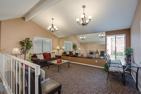 Photo of the lounge area of the office, seen from the entrance to the lounge
