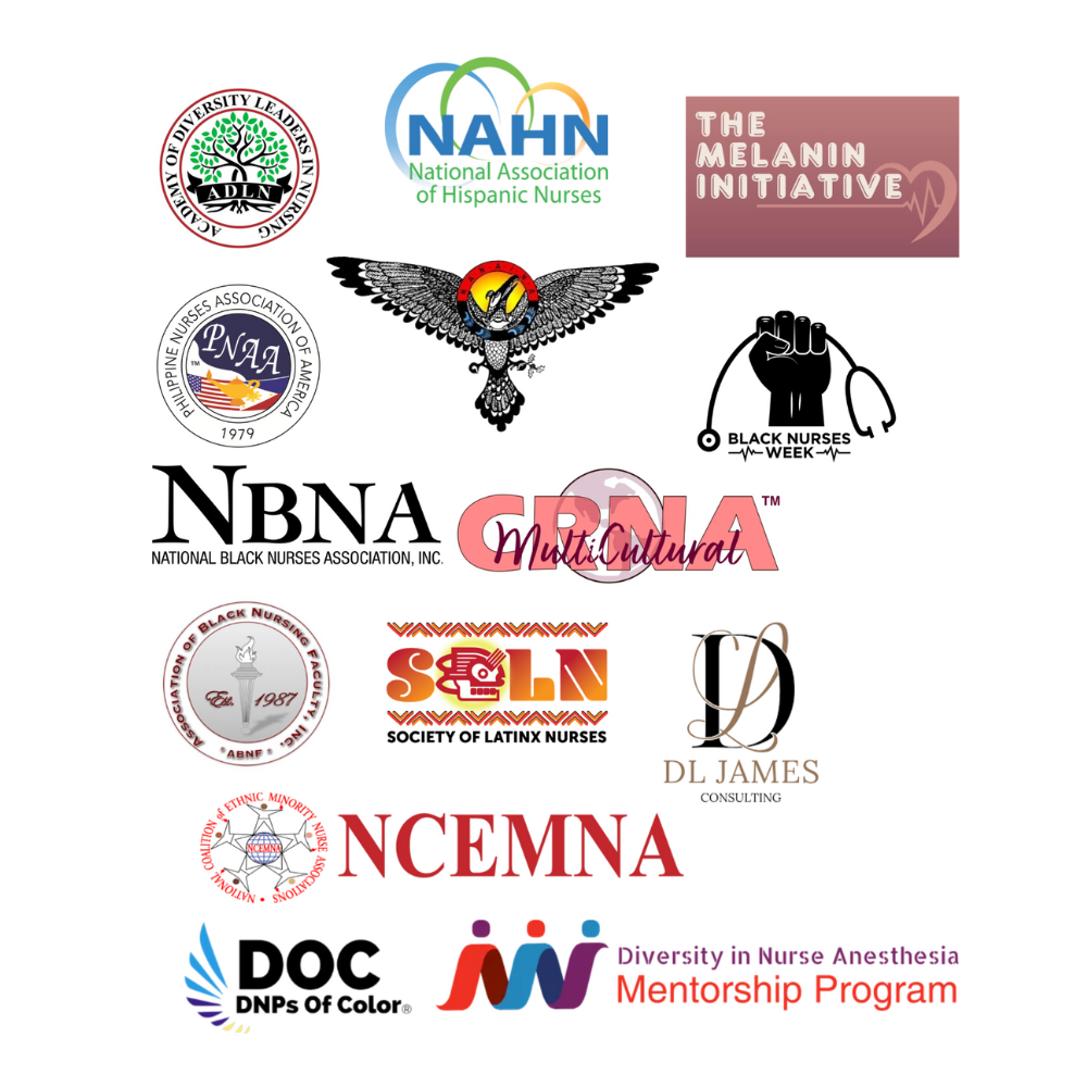 A collage of logos for various organizations including the melanin initiative
