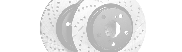 Stacked gray and white circular disc brakes with perforated surfaces on a light background | Integrated Automotive Services