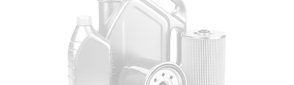 Monochrome automotive parts illustration with a bottle, can, and oil filter | Integrated Automotive Services