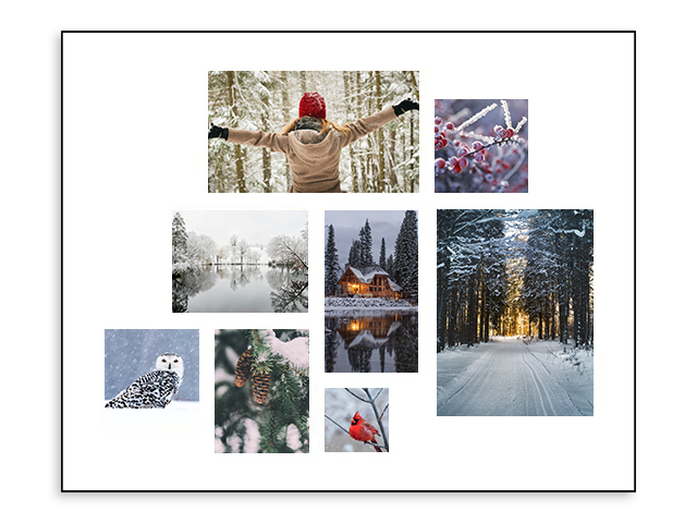 a collage of pictures of a person in the snow