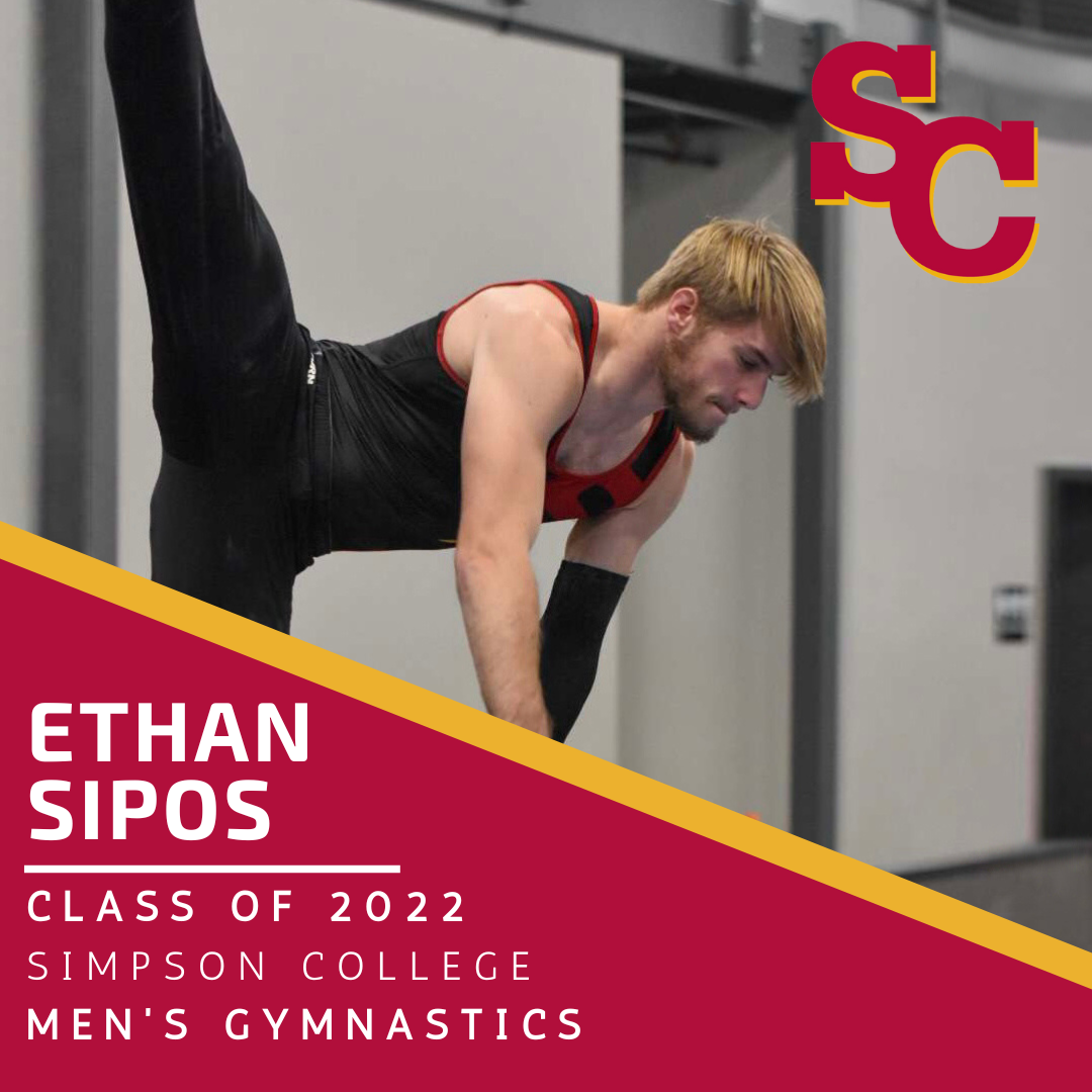 A poster for Hall of Fame inductee Carter Beck Class of 2022 - Simpson College Men's Gymnastics Program