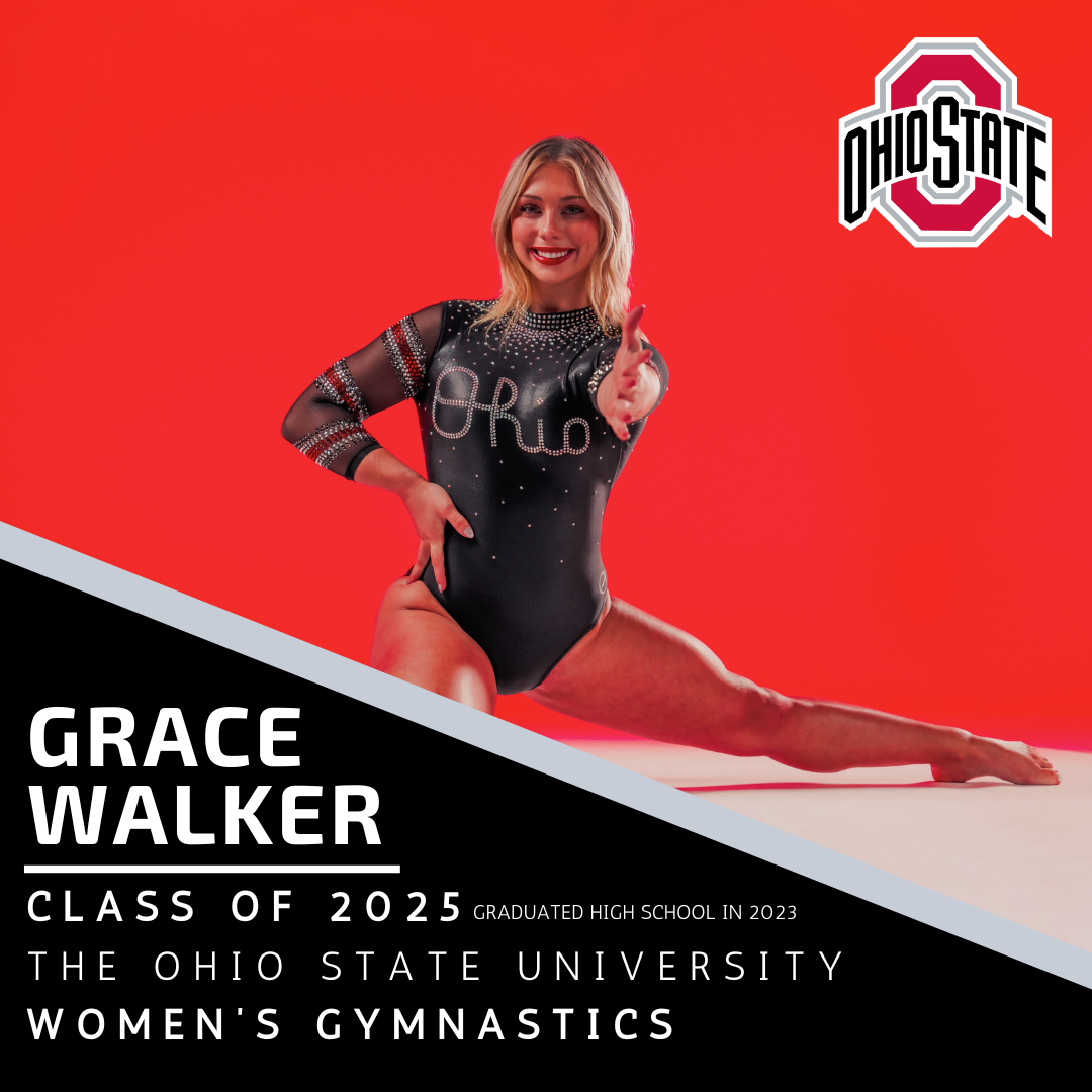 A poster for Hall of Fame inductee Grace Walker Class of 2025 - The Ohio State University Women's Gymnastics Program