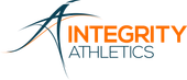 The logo for integrity athletics is blue and orange