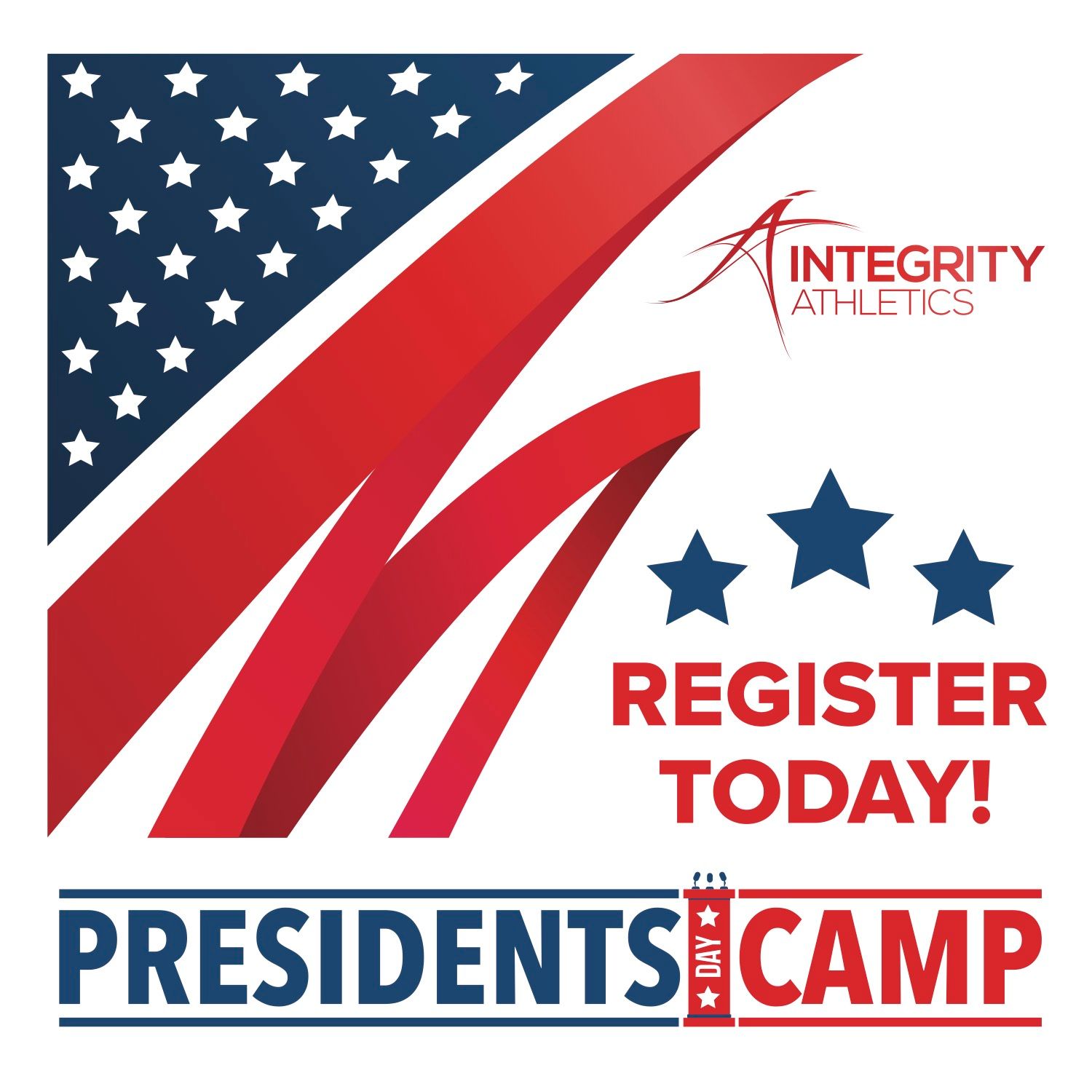A logo for integrity athletics presidents camp