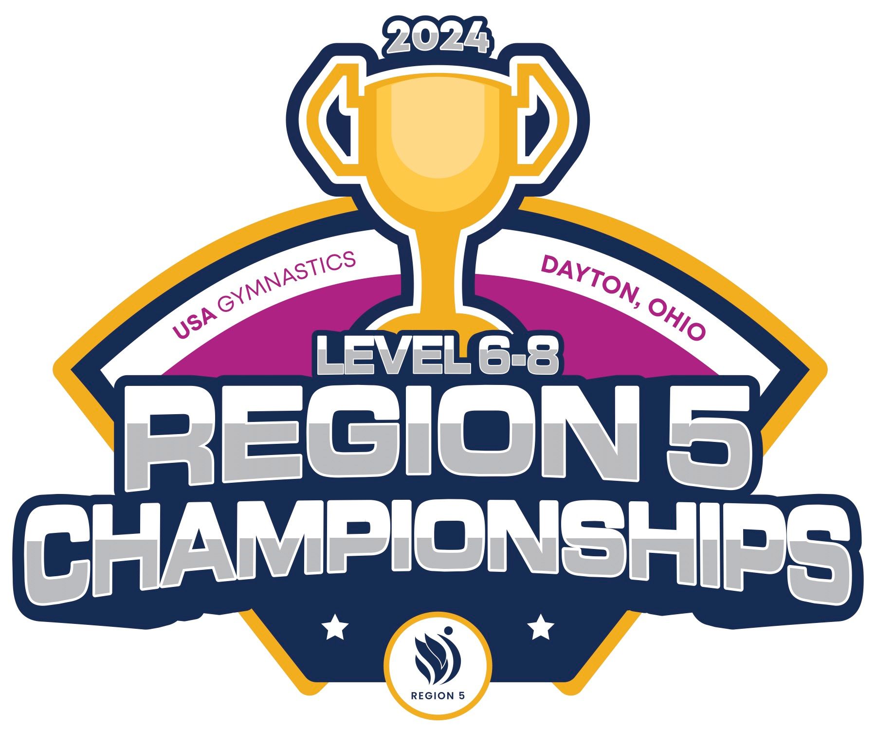 A logo for the level 6 - 8 region 5 championships.