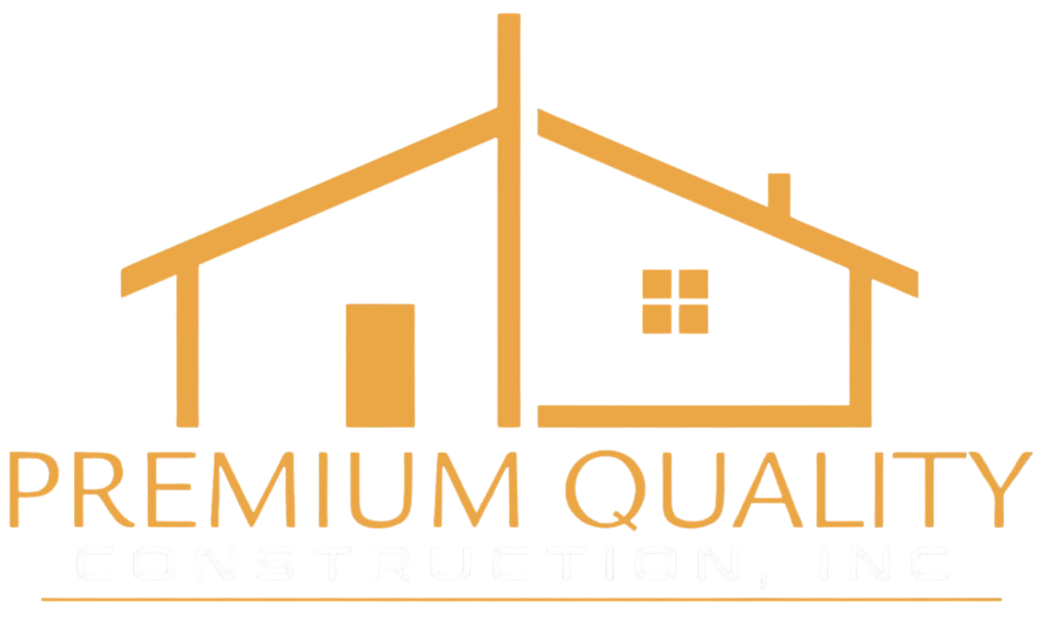 The logo for Premium Quality Construction is a house with a window.