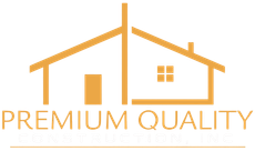 The logo for Premium Quality Construction is a house with a window.