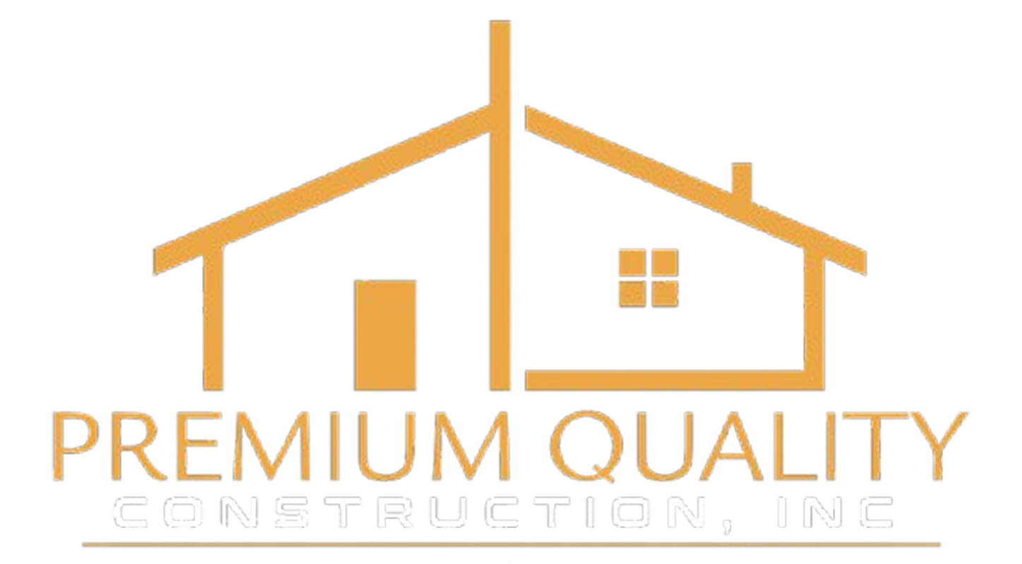The logo for Premium Quality Construction is a house with a window.