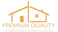 The logo for Premium Quality Construction is a house with a window.