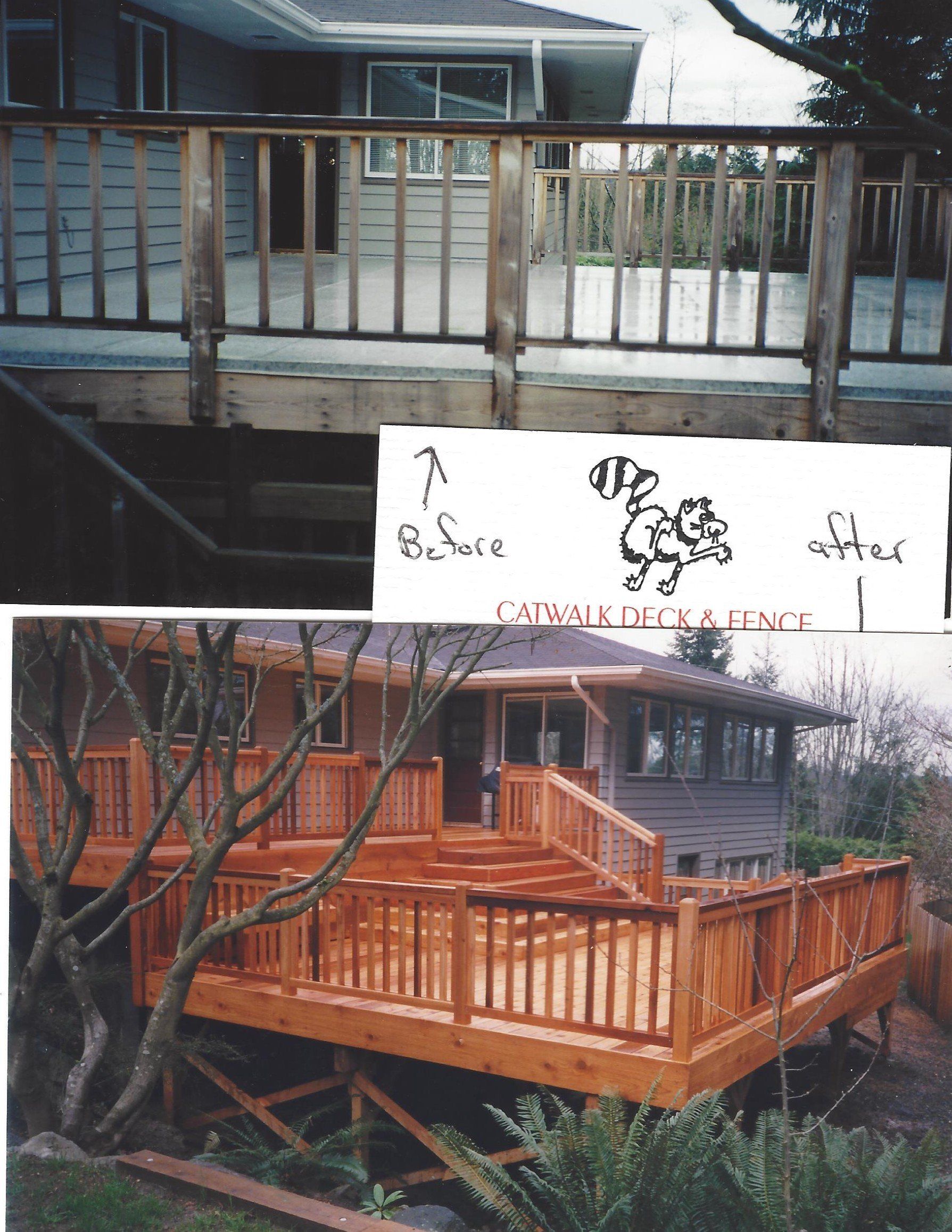 Before and after - Deck Installation in Fermdale, WA