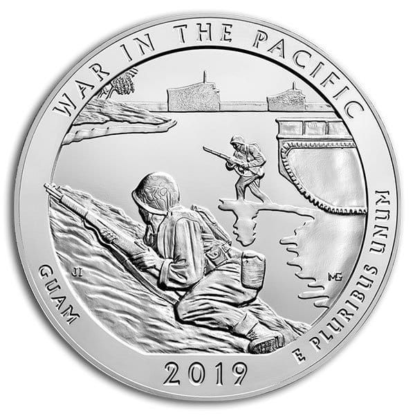 a silver coin with the year 2019 on it