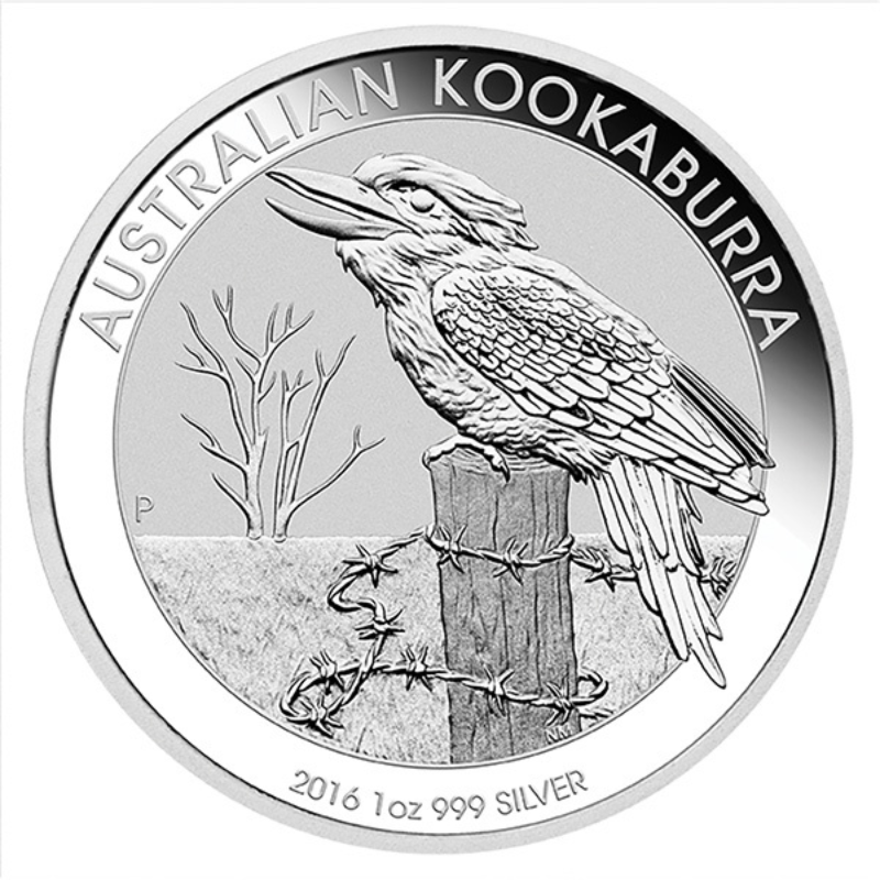 a silver coin that says australian kookaburra on it