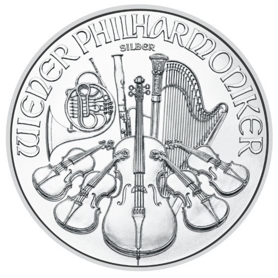a silver coin that says wiener philharmoniker on it