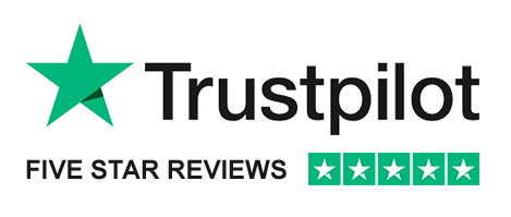 the trustpilot logo has a green star and five star reviews .
