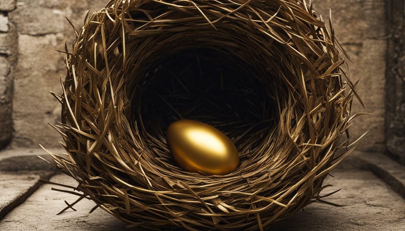 a nest with a golden egg in it