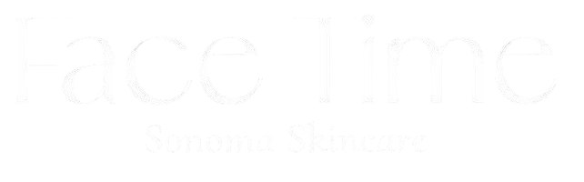 A black and white logo for face time sonoma skincare.