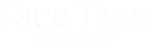 A black and white logo for face time sonoma skincare.