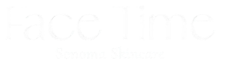 A black and white logo for face time sonoma skincare.