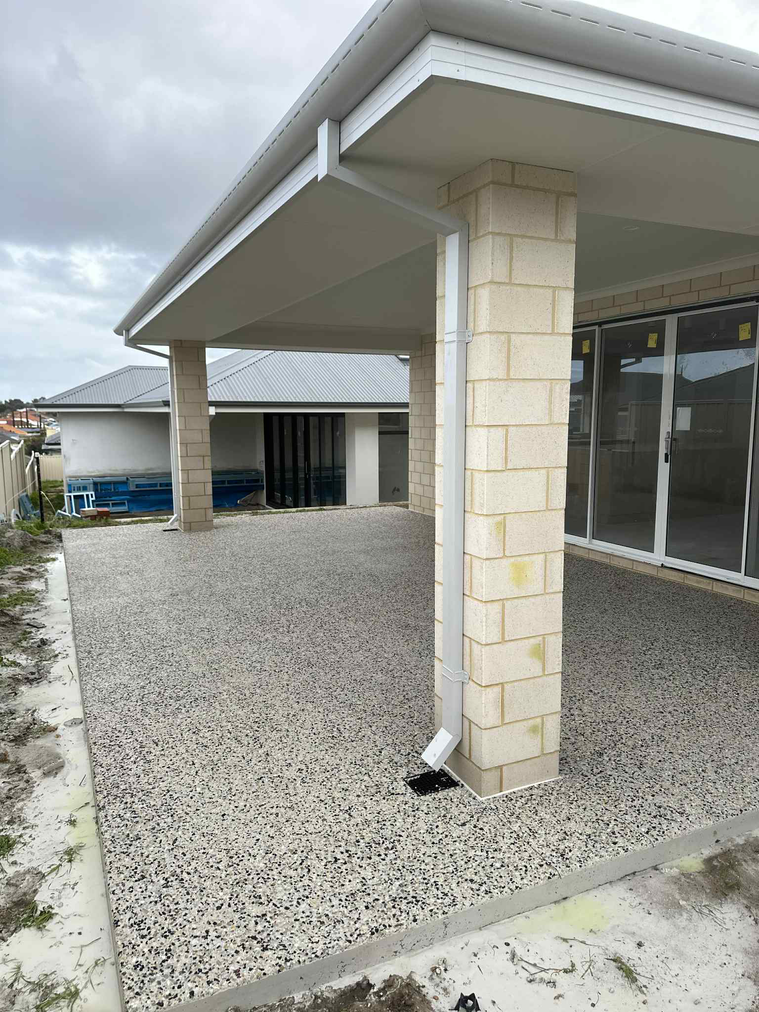 small exposed aggregate patio for perth home