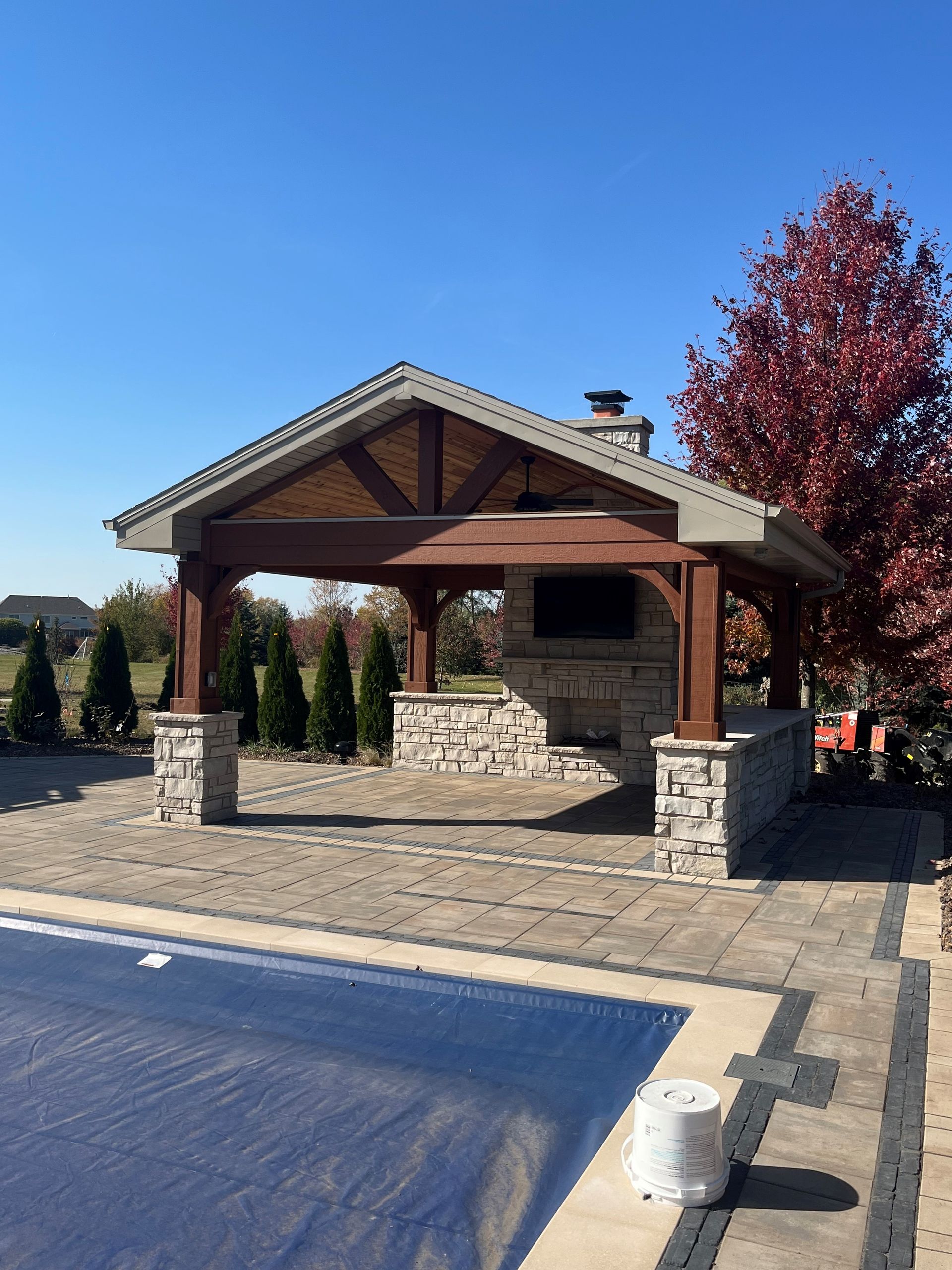 Outdoor Fireplace Built Near Orland Park, IL