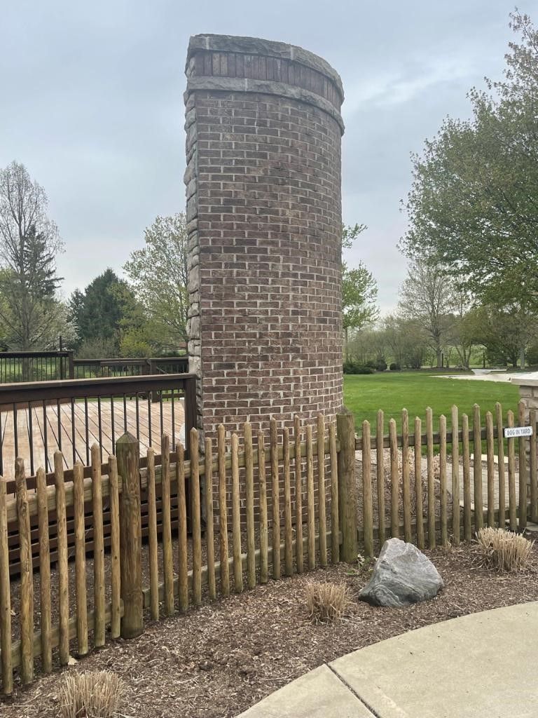 Outdoor Fireplace Being Worked On — Monee, IL — Custom Brick & Stone