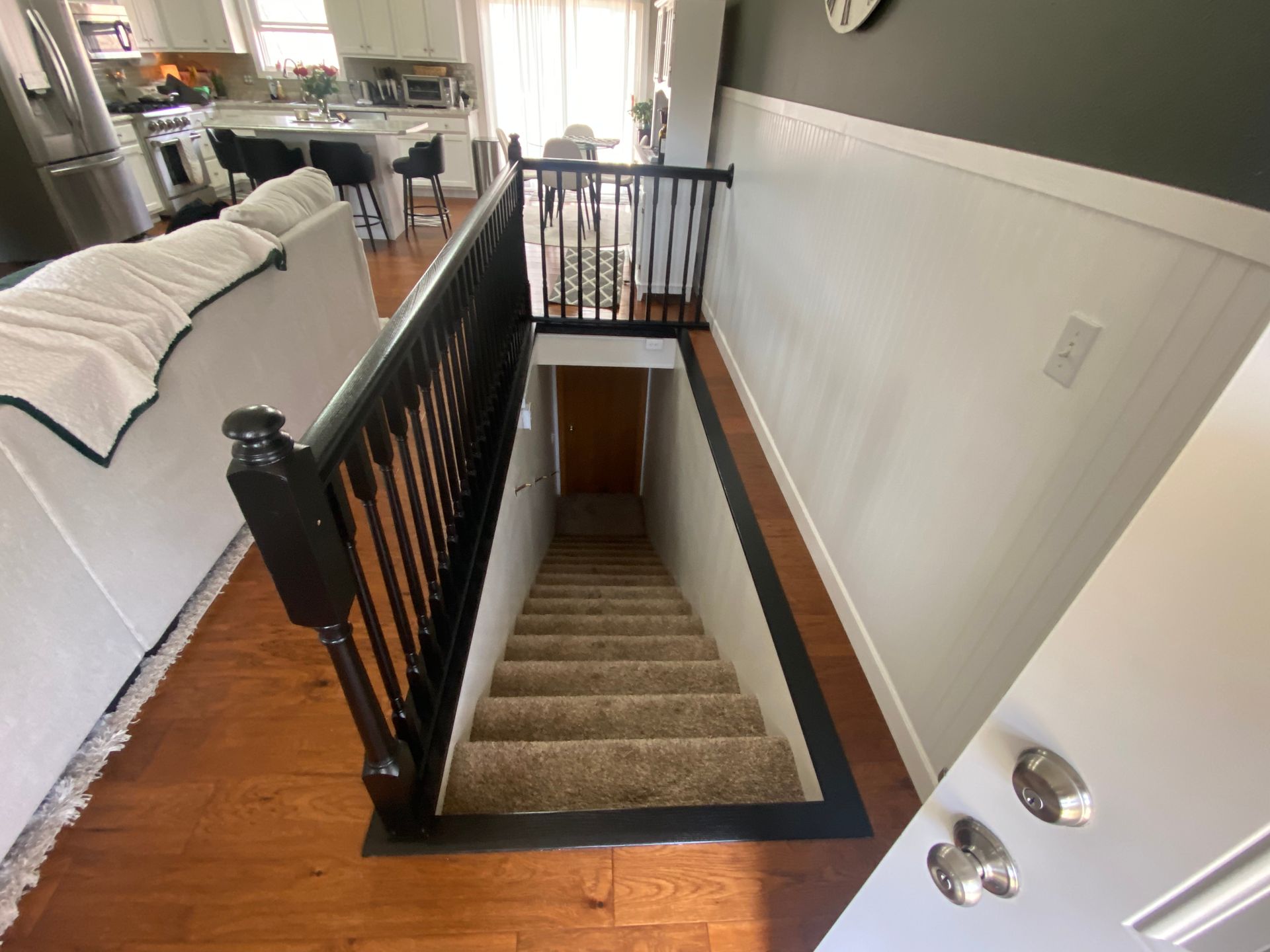 A staircase leading up to the second floor of a house