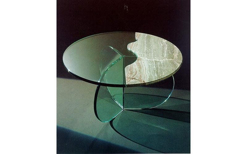 tavolino rotondo in vetro