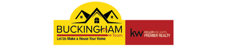 A logo for a real estate company called buckingham kw