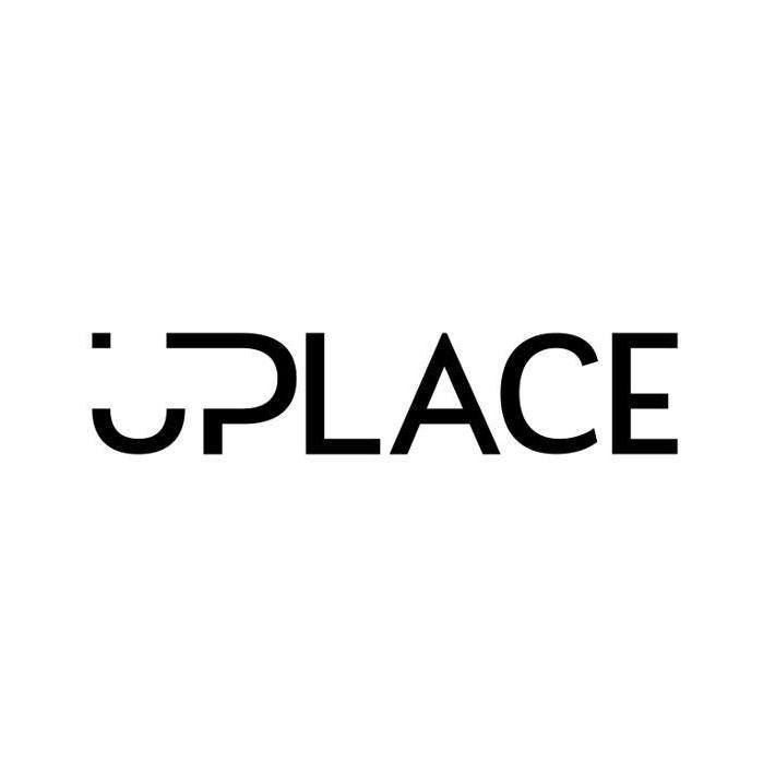 Het logo van Uplace vastgoedontwikkelaar in Grimbergen op een witte achtergrond. Klant bij Airco VDW.