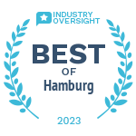 The logo for industry oversight best of hamburg is a laurel wreath.