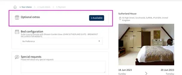 A screenshot of a website showing a bedroom with a bed.