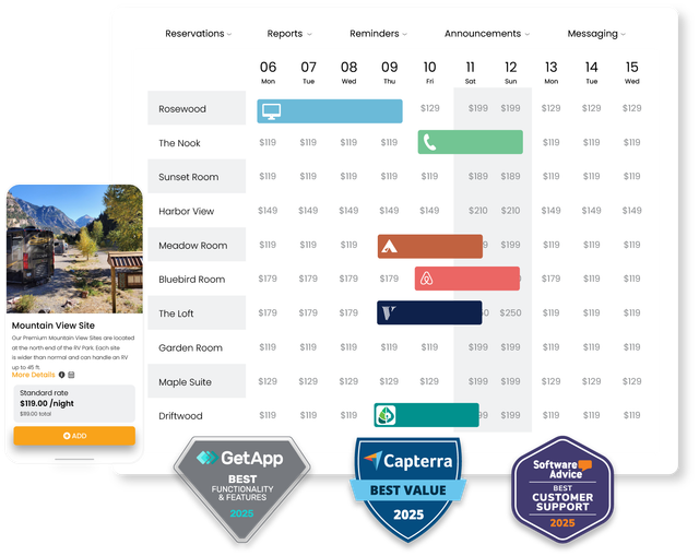 A screenshot of a calendar with a badge that says best value