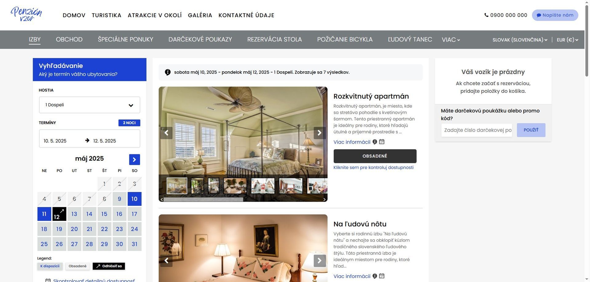 A screenshot of a hotel website showing a bedroom.