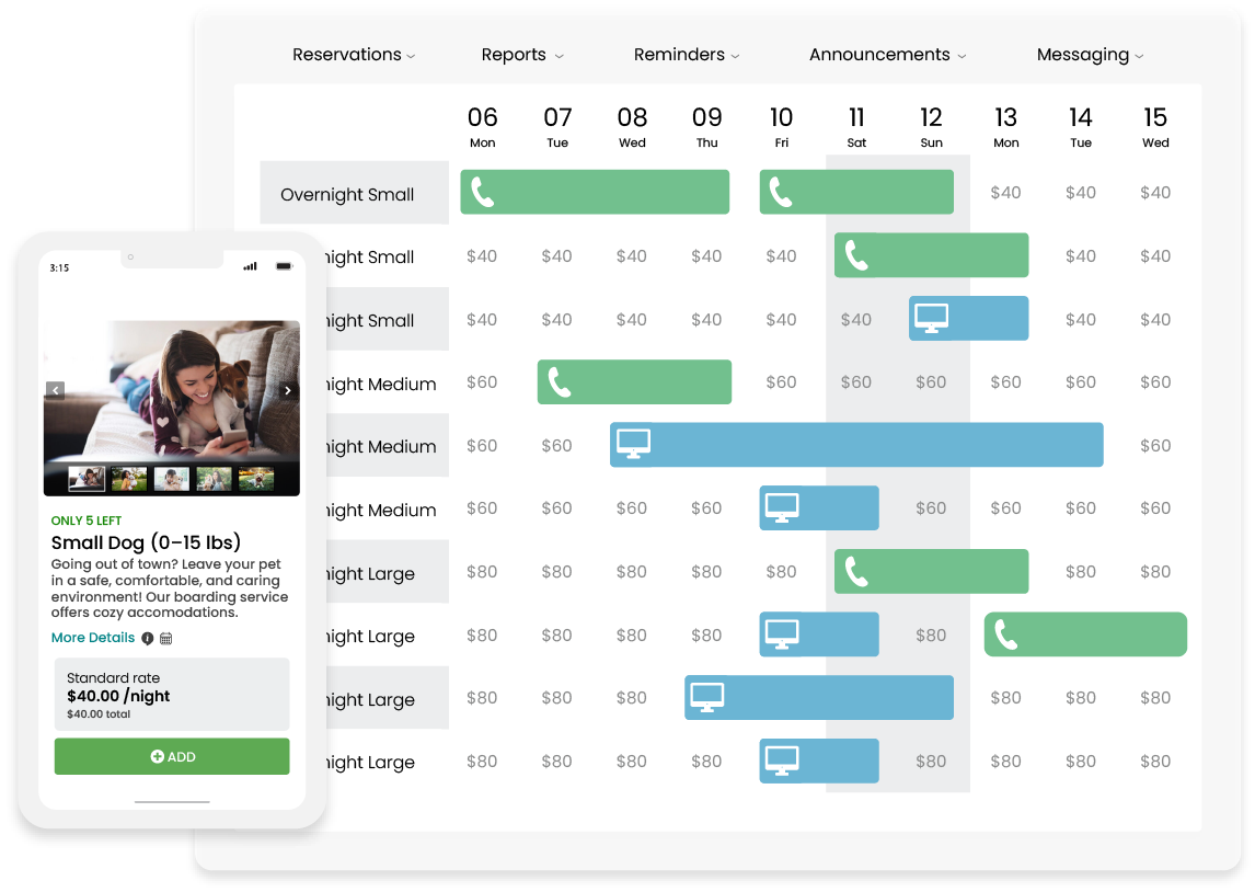 A screenshot of a calendar on a phone and a tablet