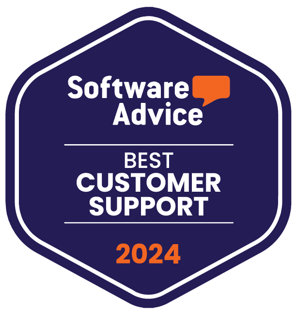 Software advice best customer support 2024 badge