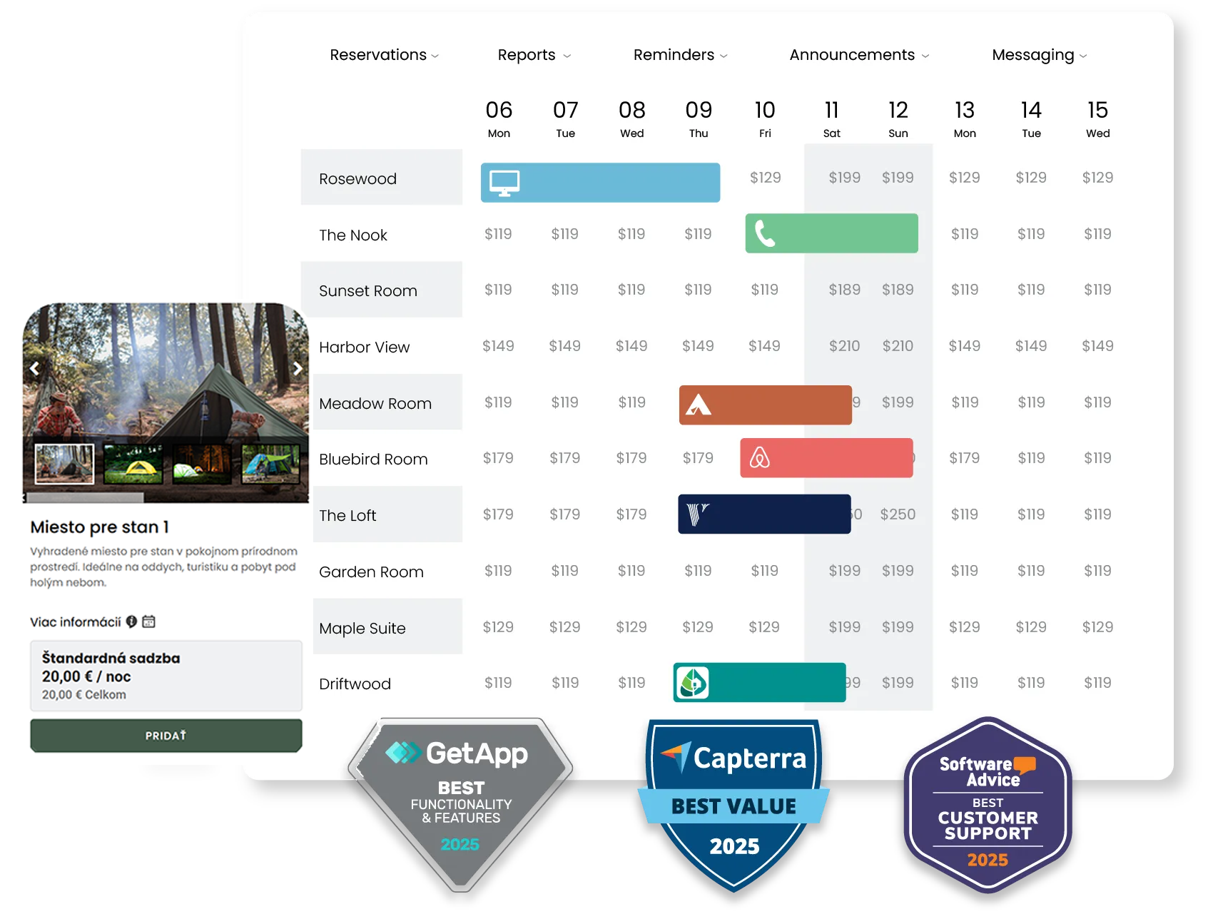 A screenshot of a calendar with a badge that says best value