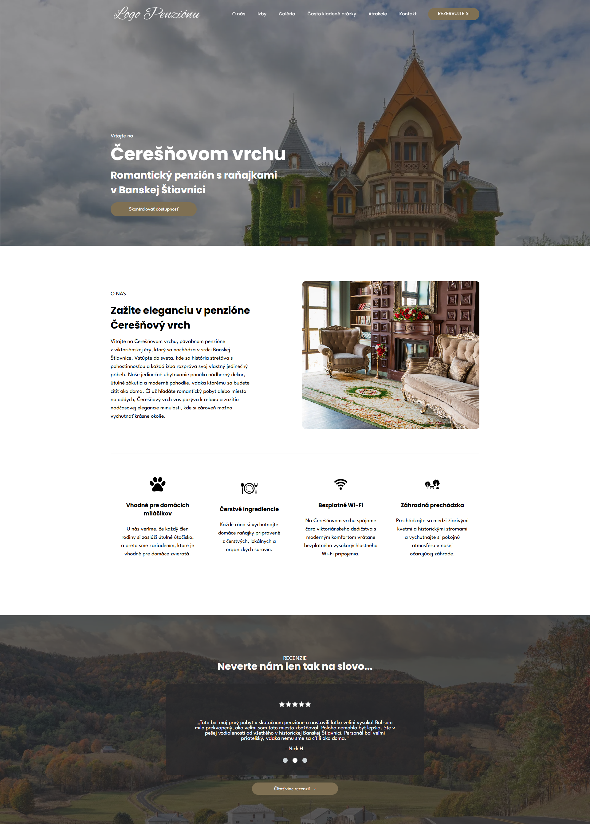 Santa Fe Guesthouse website homepage showcasing rooms with Southwestern design elements.