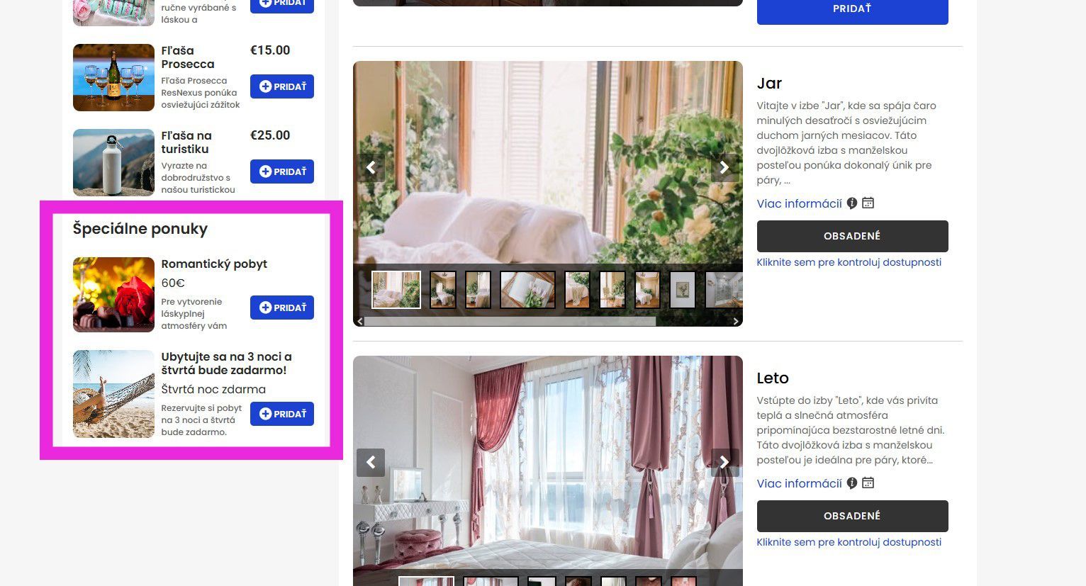 A screenshot of a website showing a bedroom with two beds